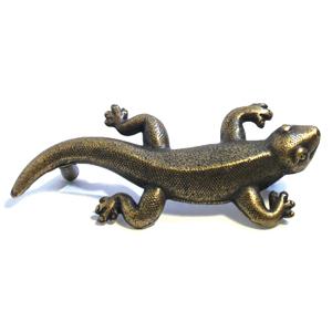 Emenee OR368-AMS Premier Collection Gekko Handle 4-3/4 inch x 2 inch in Antique Matte Silver Wild Things Series